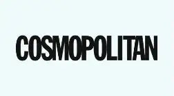 Schwarzer „kosmopolitischer“ Logo-Text in fetter, serifenloser Schrift.
